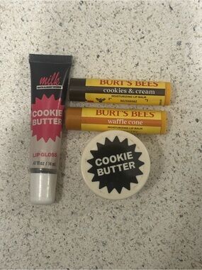 Milk Bar Cookie Butter Lip Gloss & Mask + Burt’s Bees Lip Balms